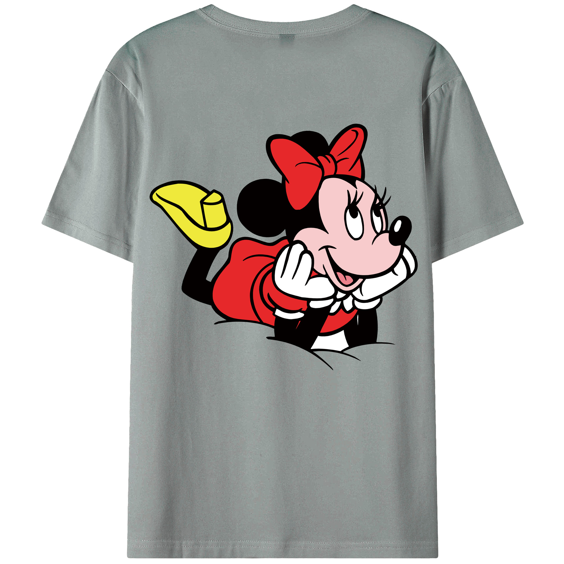 ミッキーマウス Mickey Mouse 綿100％ メンズ半袖Tシャツ（バックプリント） 通気性